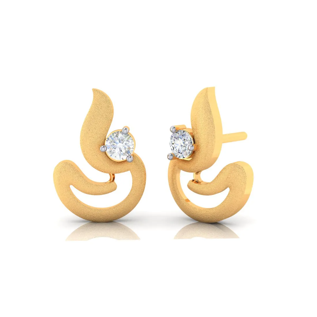 14k Dia Style 14k Gold And American Diamond Earnings