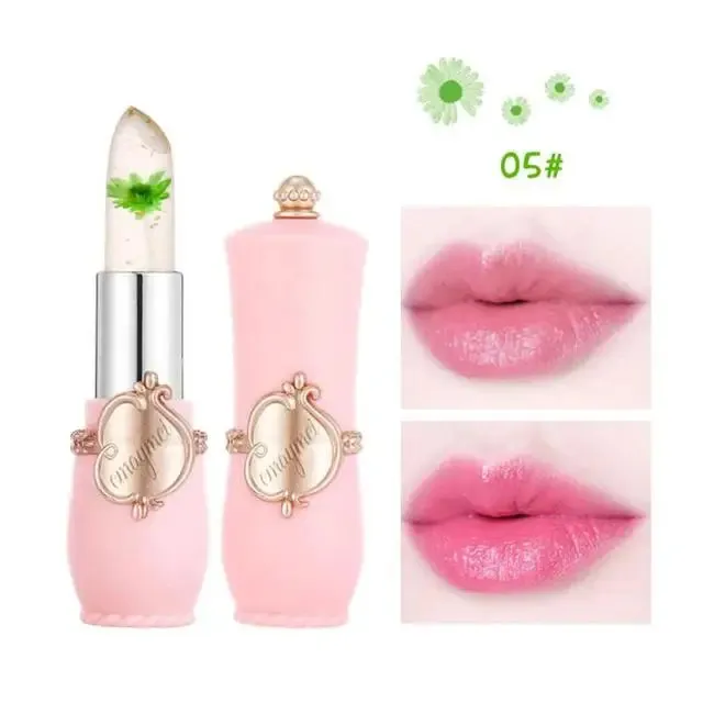 3 Pieces Flower Jelly Waterproof Moisturizing Nourishing Lip Balm