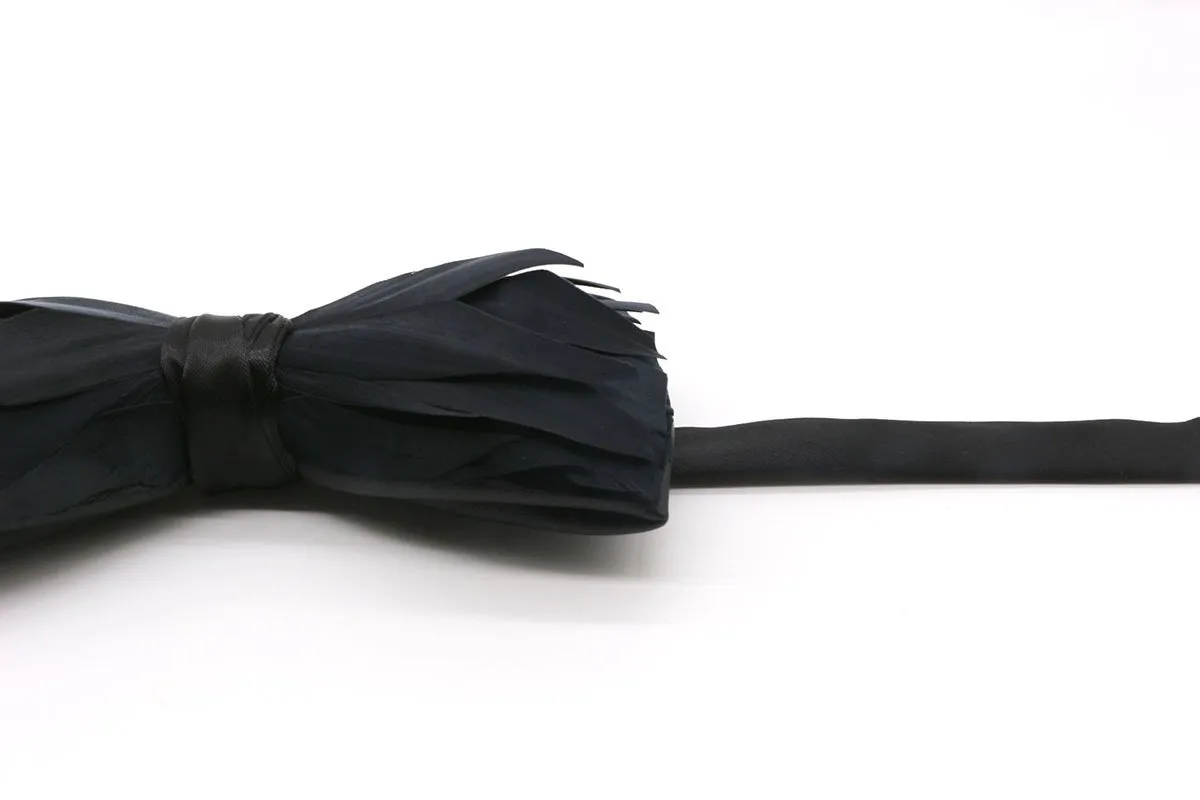 Black Premium Feather Bow Tie