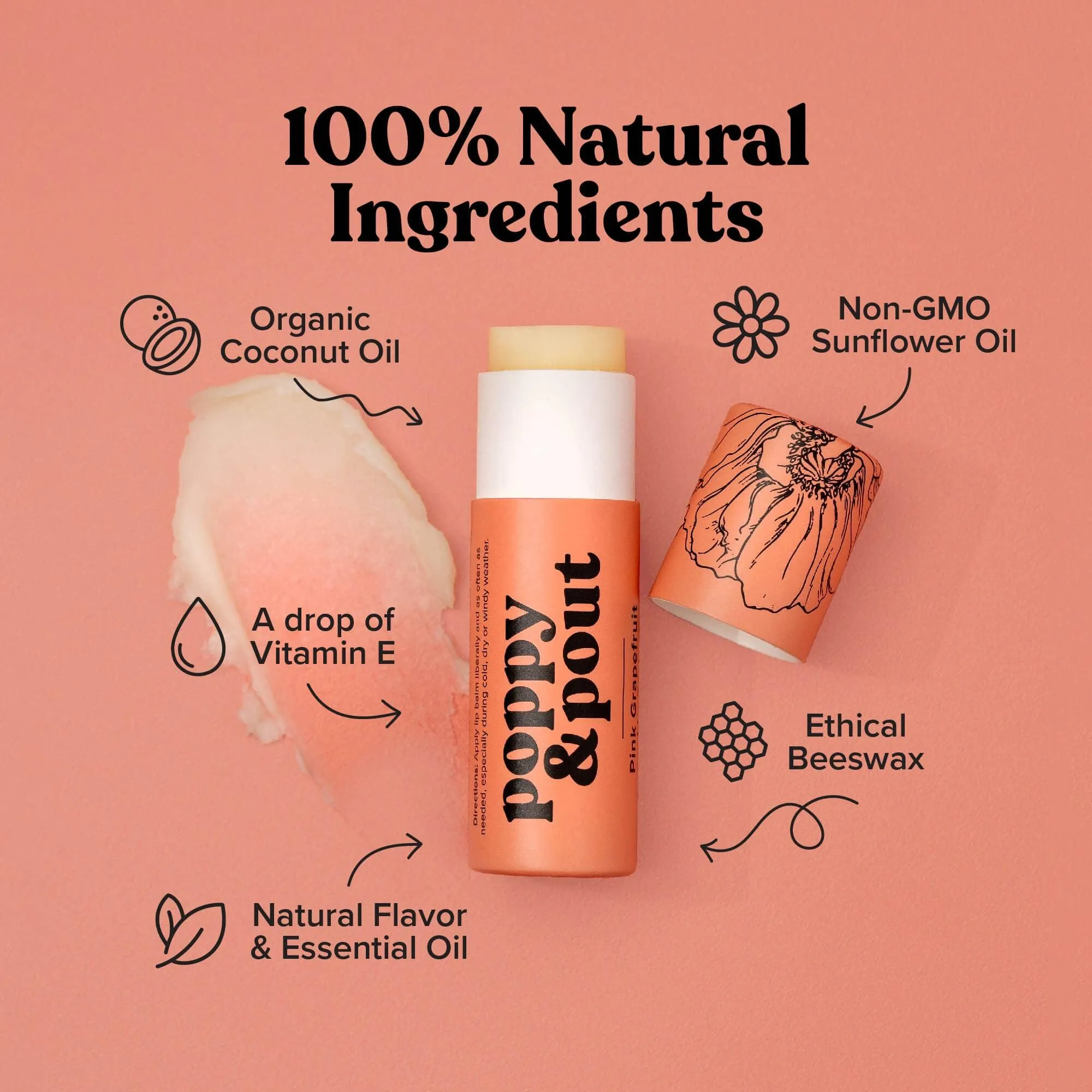 Cosmetic |Grapefruit Lip Balm | Poppy & Pout