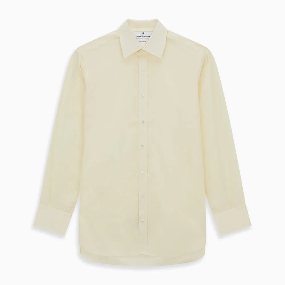 Cream Cotton Shirt with T&A Collar and 3-Button Cuffs