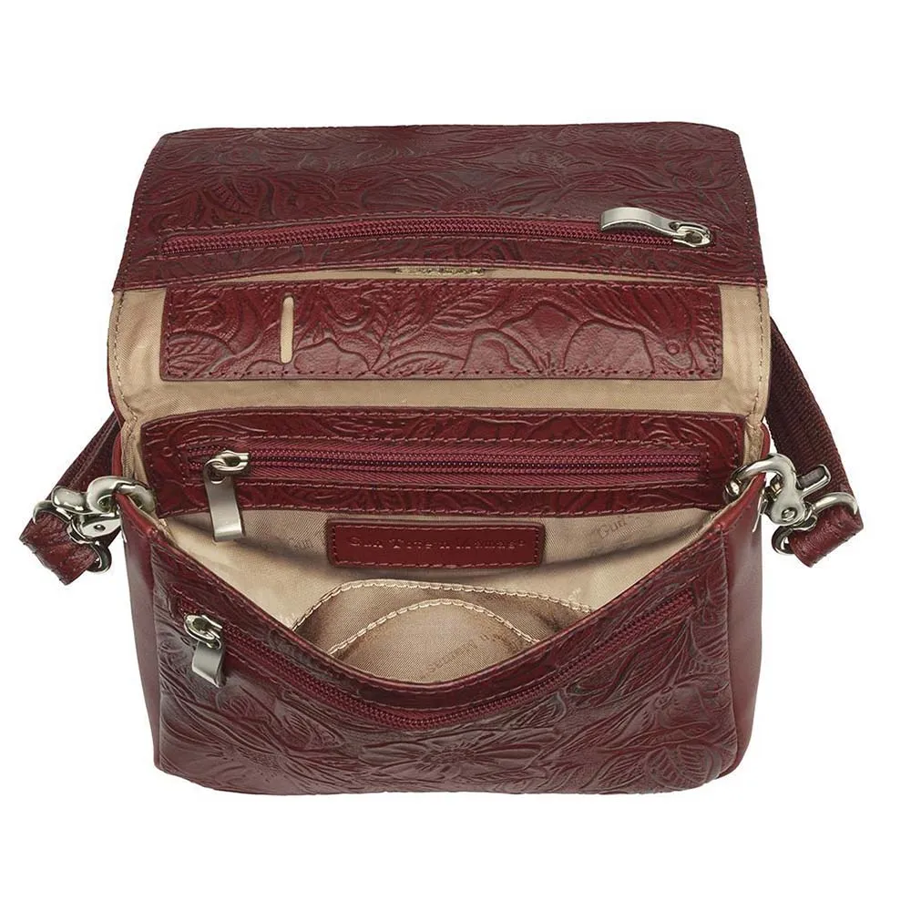 Crossbody Organizer, Debossed USA Cowhide