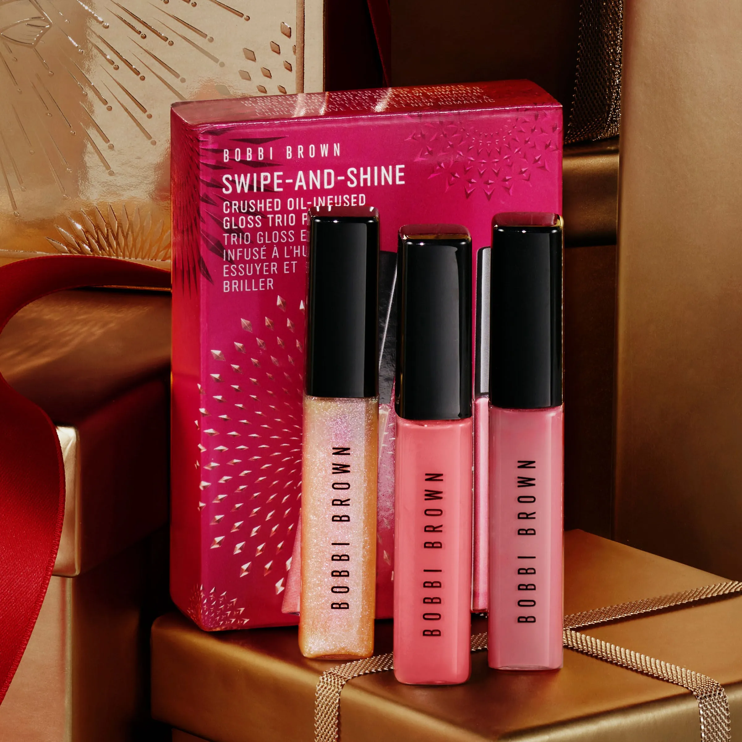 Crushed Oil-Infused Hydrating Lip Gloss Trio Set Pink (Limited Edition)