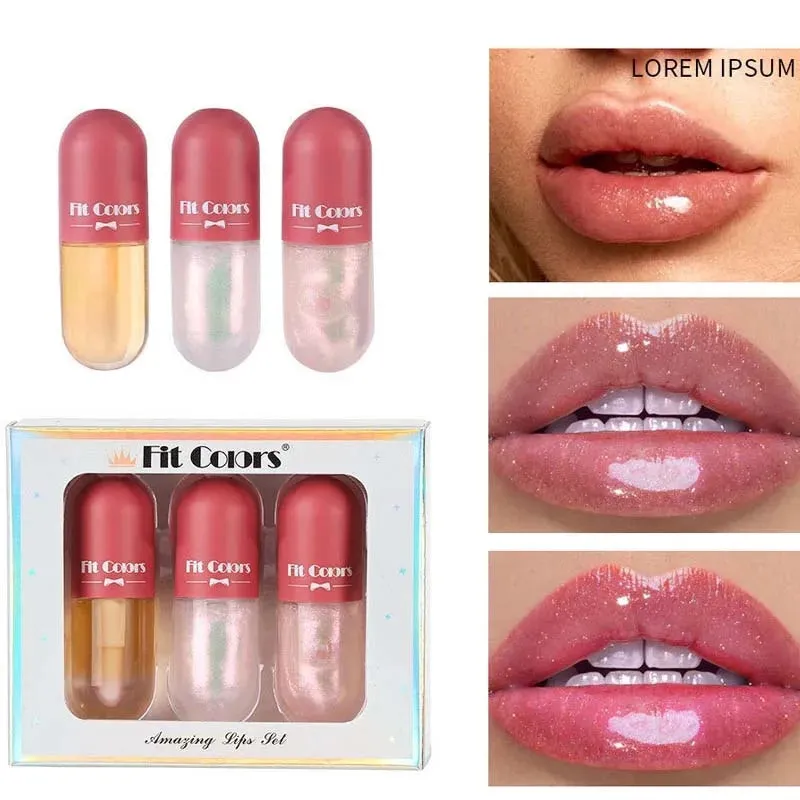 Crystal Jelly Lip Gloss Capsule Lip Plumper Oil Shiny Clear Lip Oil Moisturizing Women Lip Gloss Balm Makeup Lip Tint Cosmetics