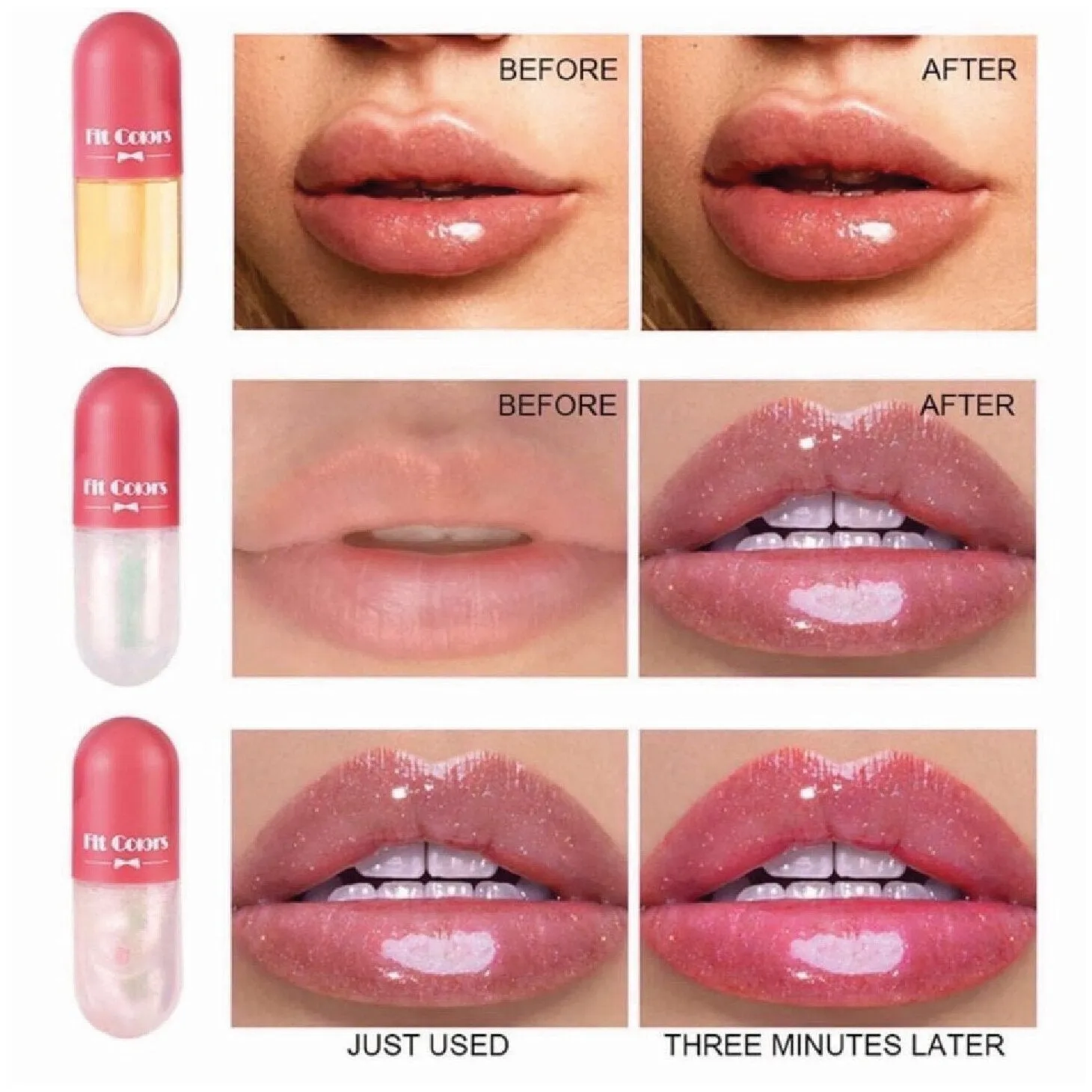 Crystal Jelly Lip Gloss Capsule Lip Plumper Oil Shiny Clear Lip Oil Moisturizing Women Lip Gloss Balm Makeup Lip Tint Cosmetics