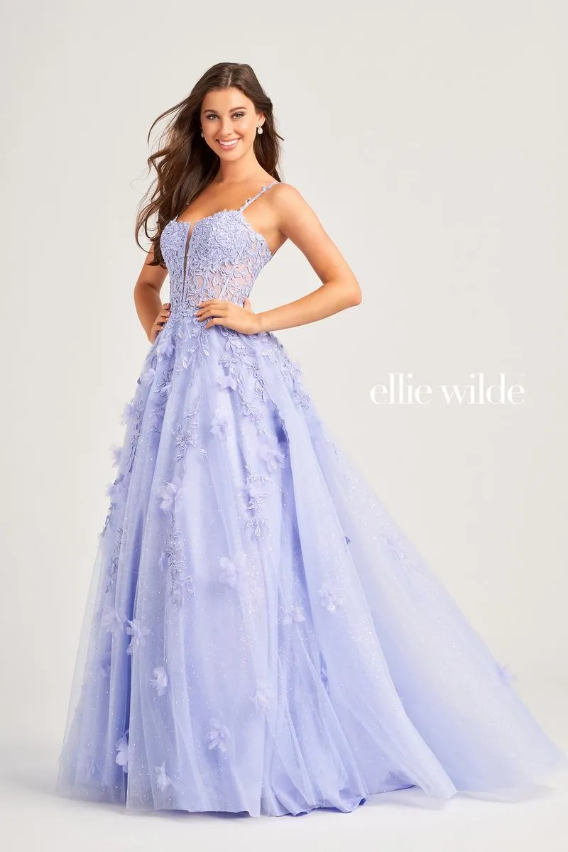 Ellie Wilde A-Line Lace Prom Dress EW35081