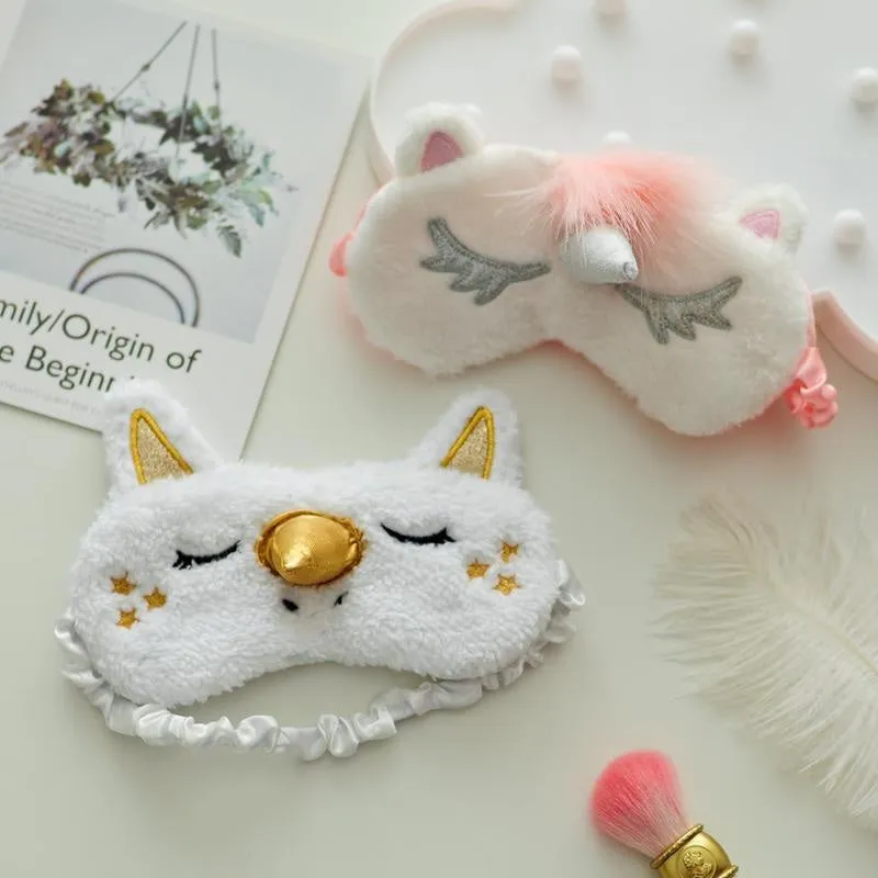 Fluffy Unicorn Sleep Masks