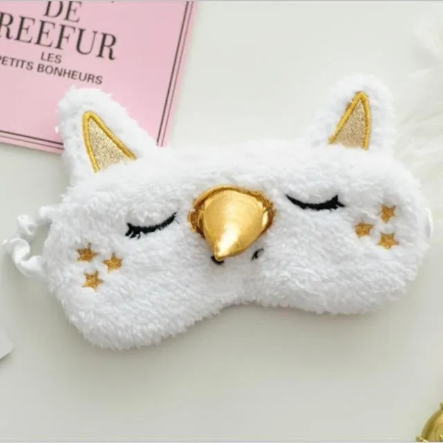 Fluffy Unicorn Sleep Masks