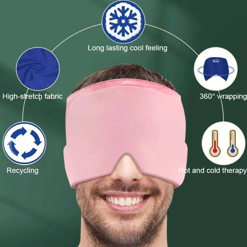 Gel Eye Mask For Hot Or Cold Therapy, Elastic Face Mask For Reducing Pressure Headache Migraine , Relaxing Eye Mask For Sleep, Relieve Tension, Unisex