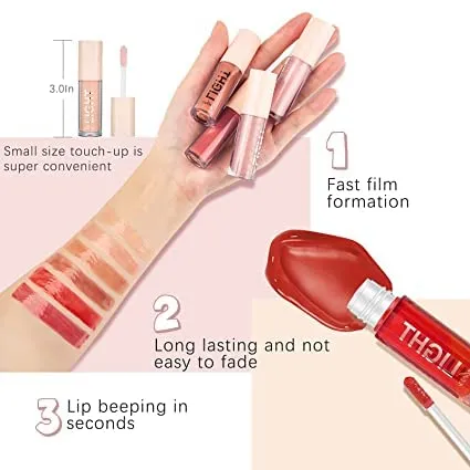 HANDAIYAN LIGHT LIPGLOSS SET - 12 Shades of Nude Lip Gloss, Clear Lip Gloss, and Sexy Liquid Lipstick for Women Lipstick Combo Pack WITH NEW AND IMPROVED APPLICATOR LID(SET A SET B) (12 LIPGLOSS COMBO)