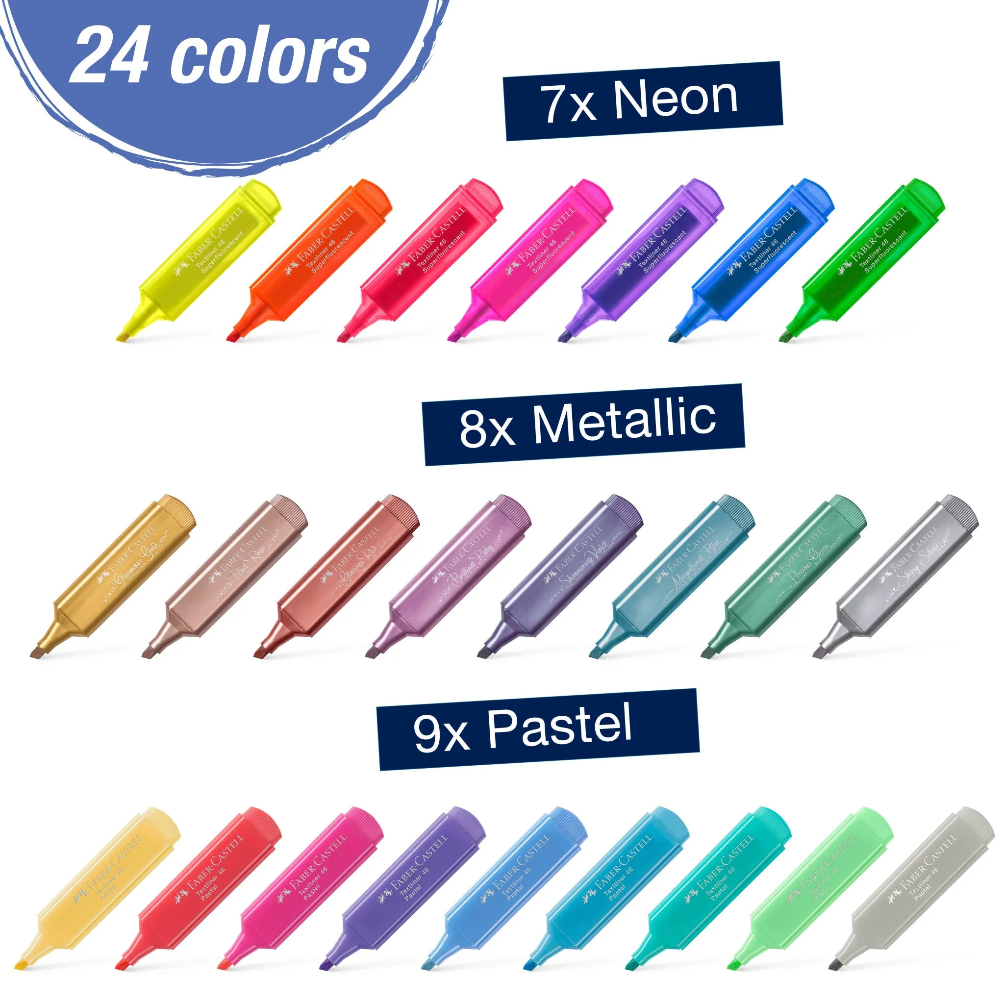 Highlighters, Desk Set of 24 - #254602