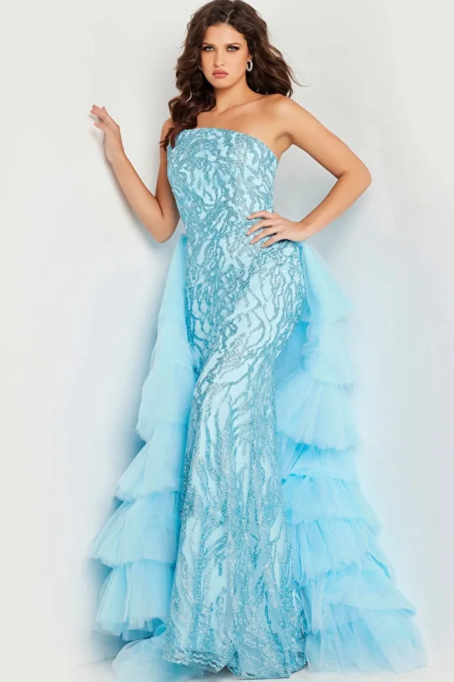 Jovani - 26119 - Glitter Embellished Strapless Formal Evening Gown