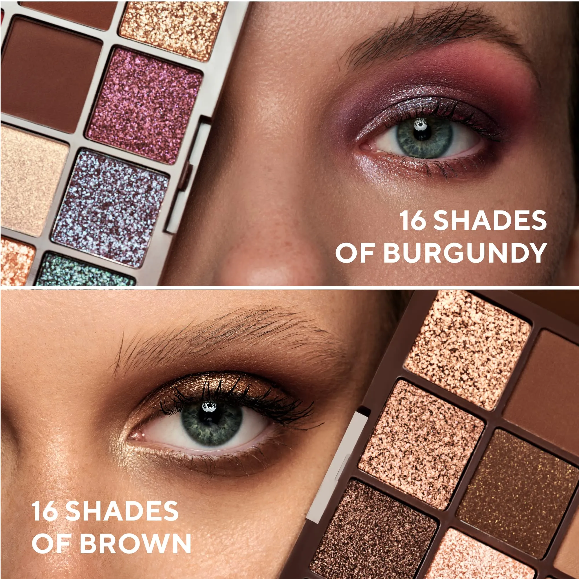 Lamel- 16 Shades of Burgundy- Eyeshadow Palette | Silky-smooth, creamy eyeshadows | Rich pigment |Does not crease or smudge |Perfect for casual and dramatic looks | Ultra blendable formula | 16 gm