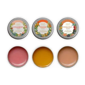 Lip Balms Combo- Natural Strawberry, Orange & Mix Fruit Lip Balms, 7gms Each