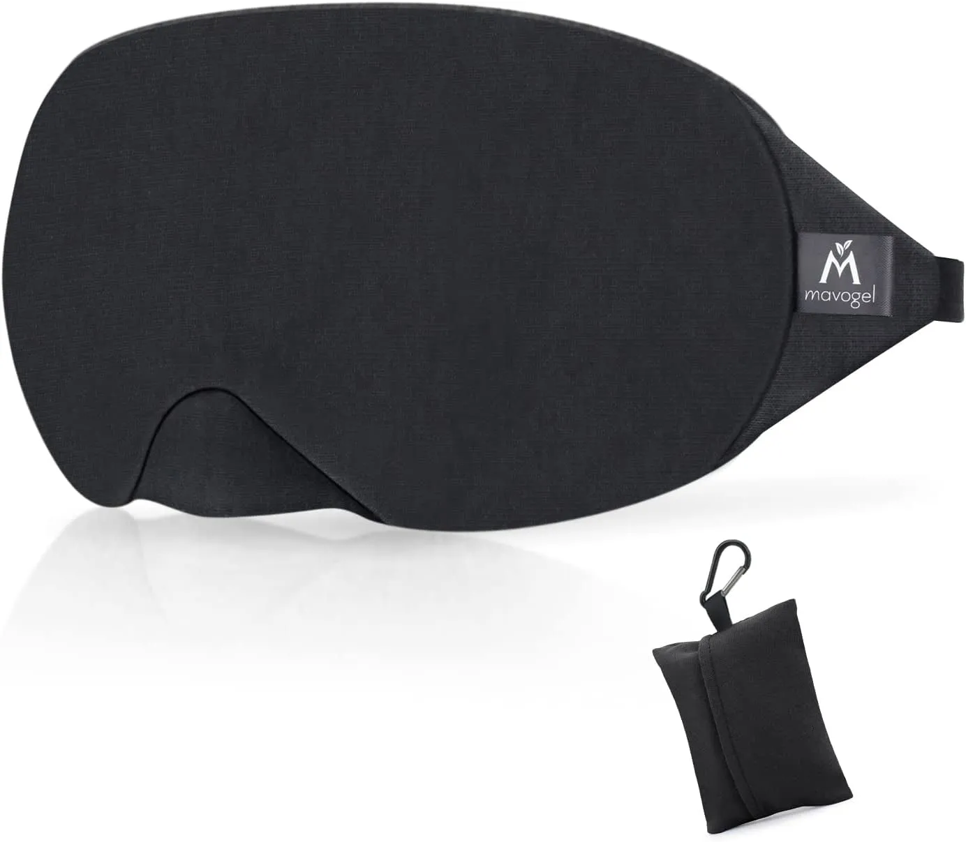 Mavogel Cotton Sleep Eye Mask - Light Blocking Sleep Mask, Includes Travel Pouch, Soft, Comfortable, Blindfold, 100% Handmade, Sleep Mask for Travel/Sleeping/Shift Work/Meditation, Black