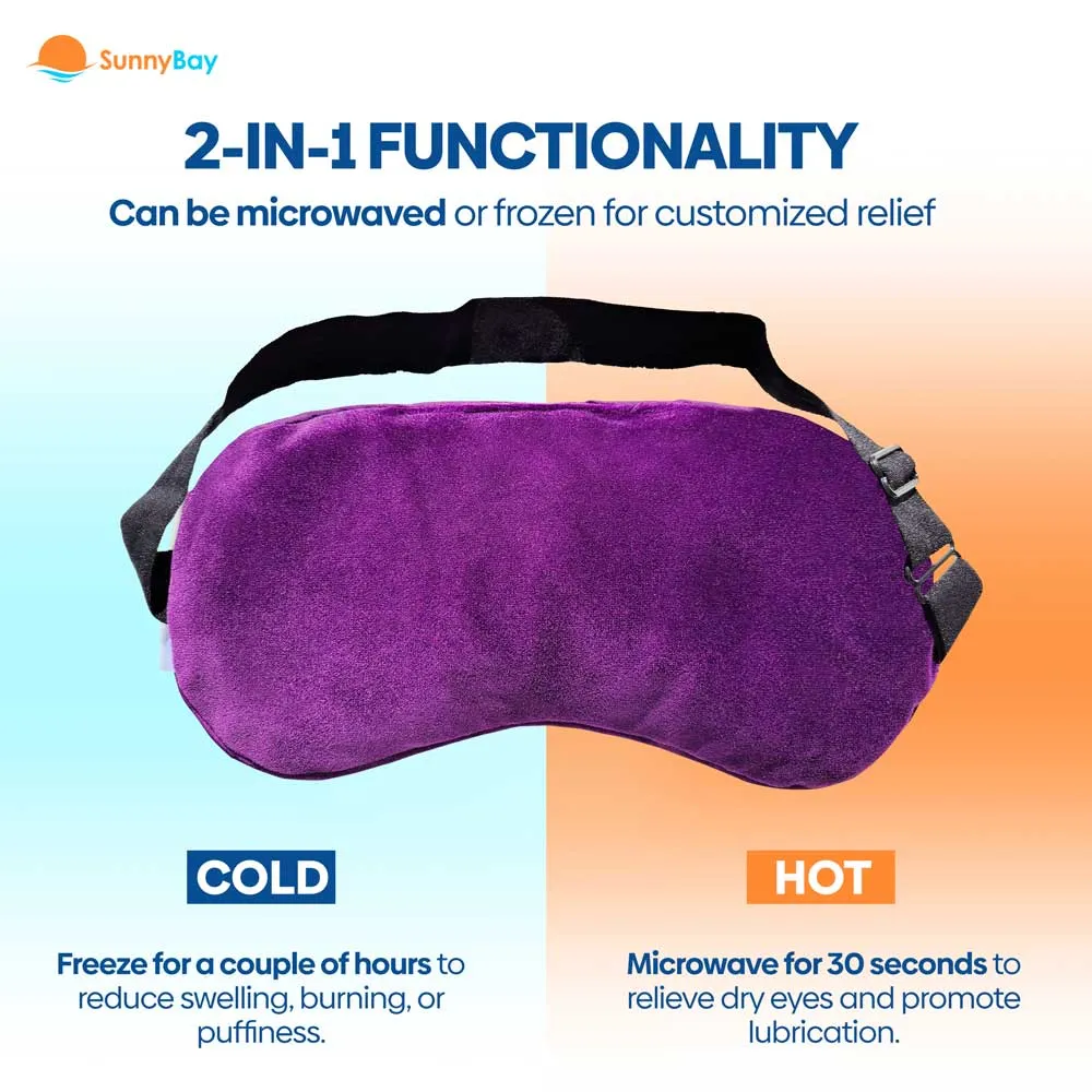 Microwavable Eye Mask Eye Pillow, Dry Eye Heat Therapy, Purple