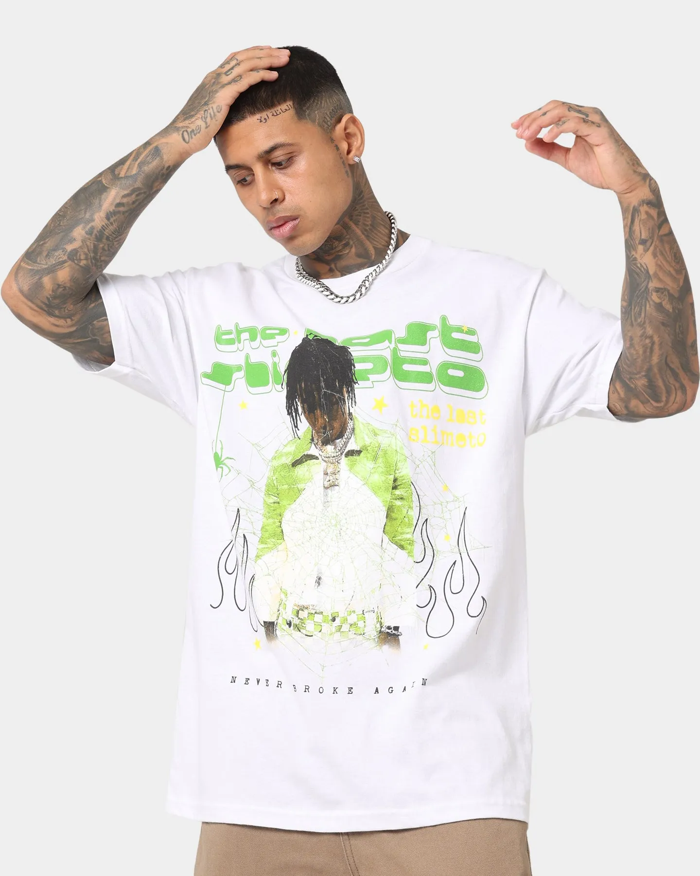 NBA Youngboy Lime Spider T-Shirt White