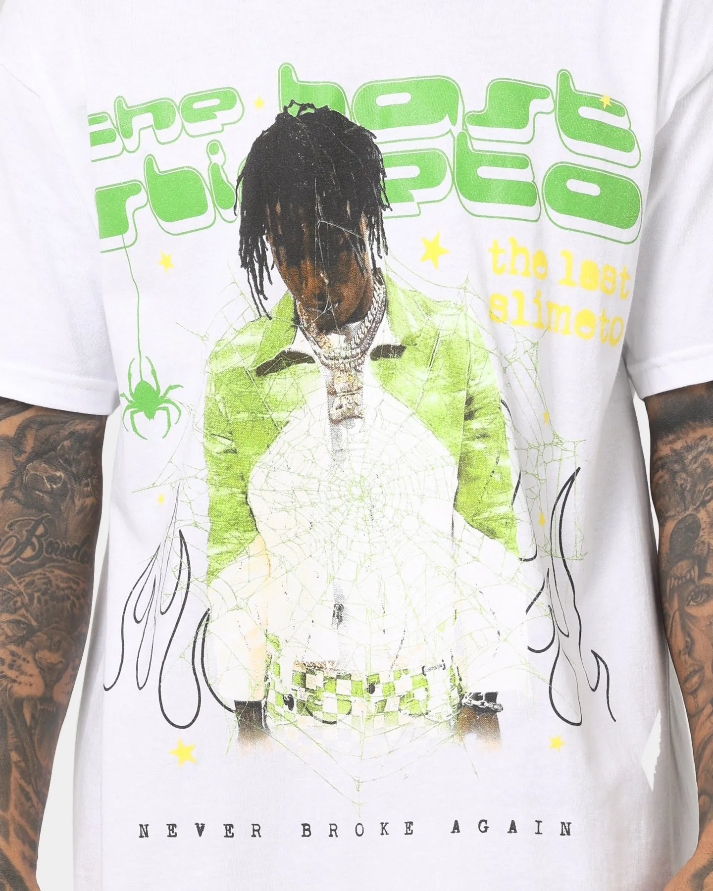 NBA Youngboy Lime Spider T-Shirt White