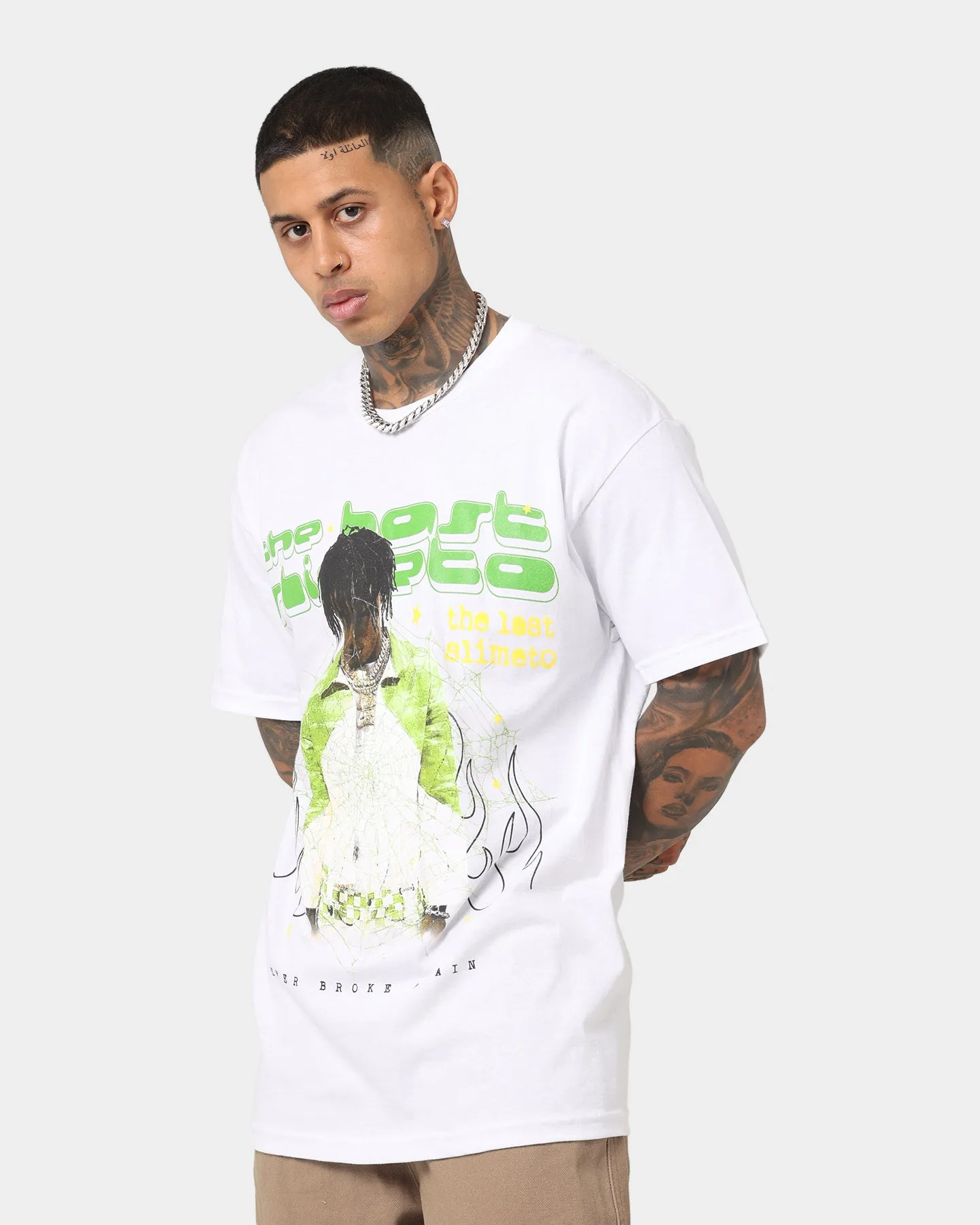 NBA Youngboy Lime Spider T-Shirt White