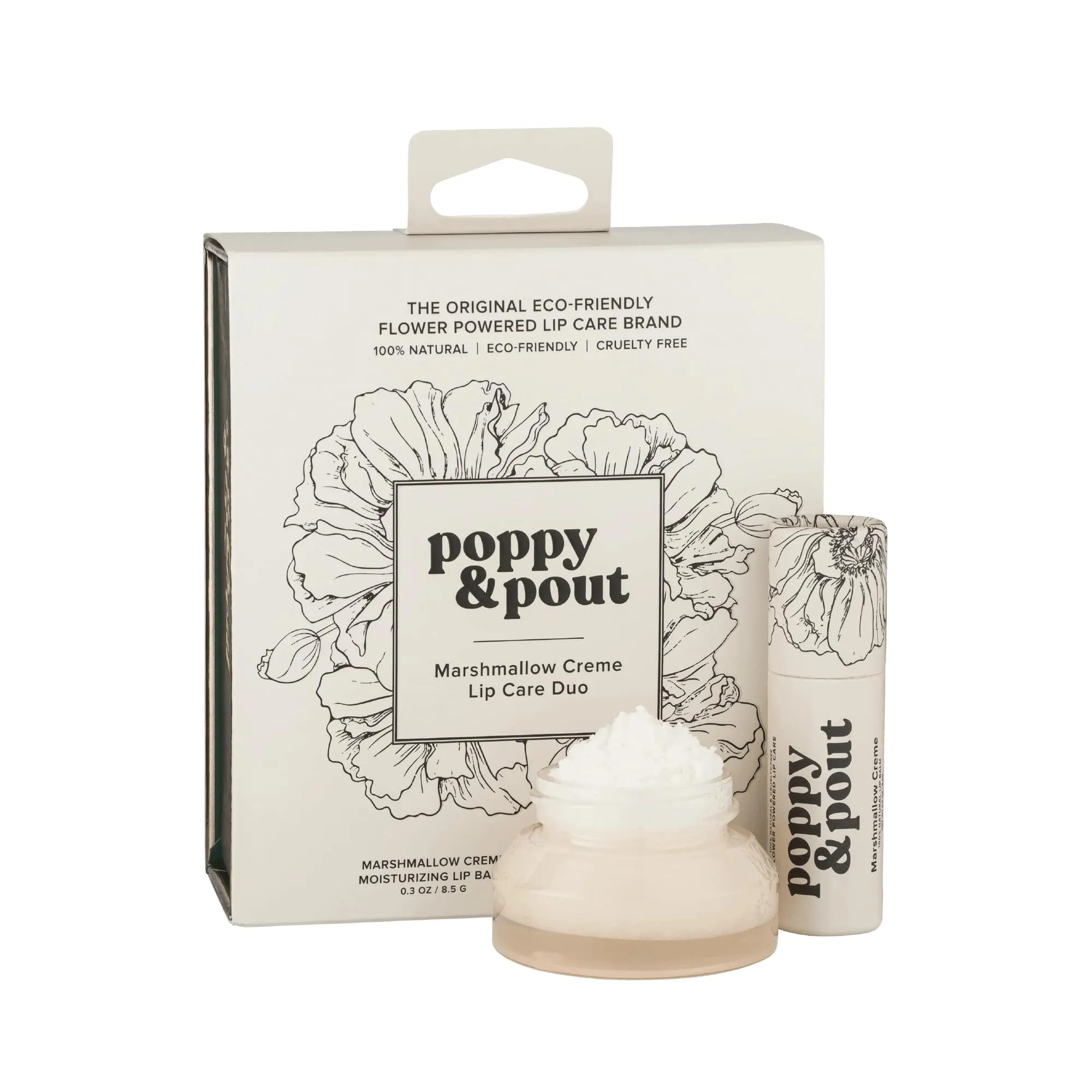 Poppy & Pout Lip Lip Care Duo Gift Set, Marshmallow Creme