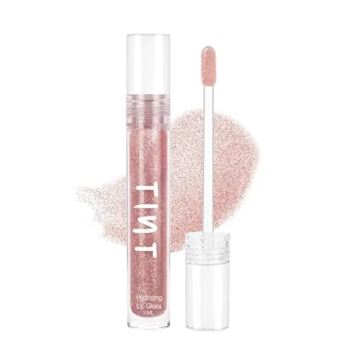 Tint Cosmetics 10ml Rose Gold Lipgloss, Non Sticky, Hydrating, Light Weight, Long Lasting, High Shine & Soft Natural Liquid Lip Gloss For Girls & Women (Pixie Dust)