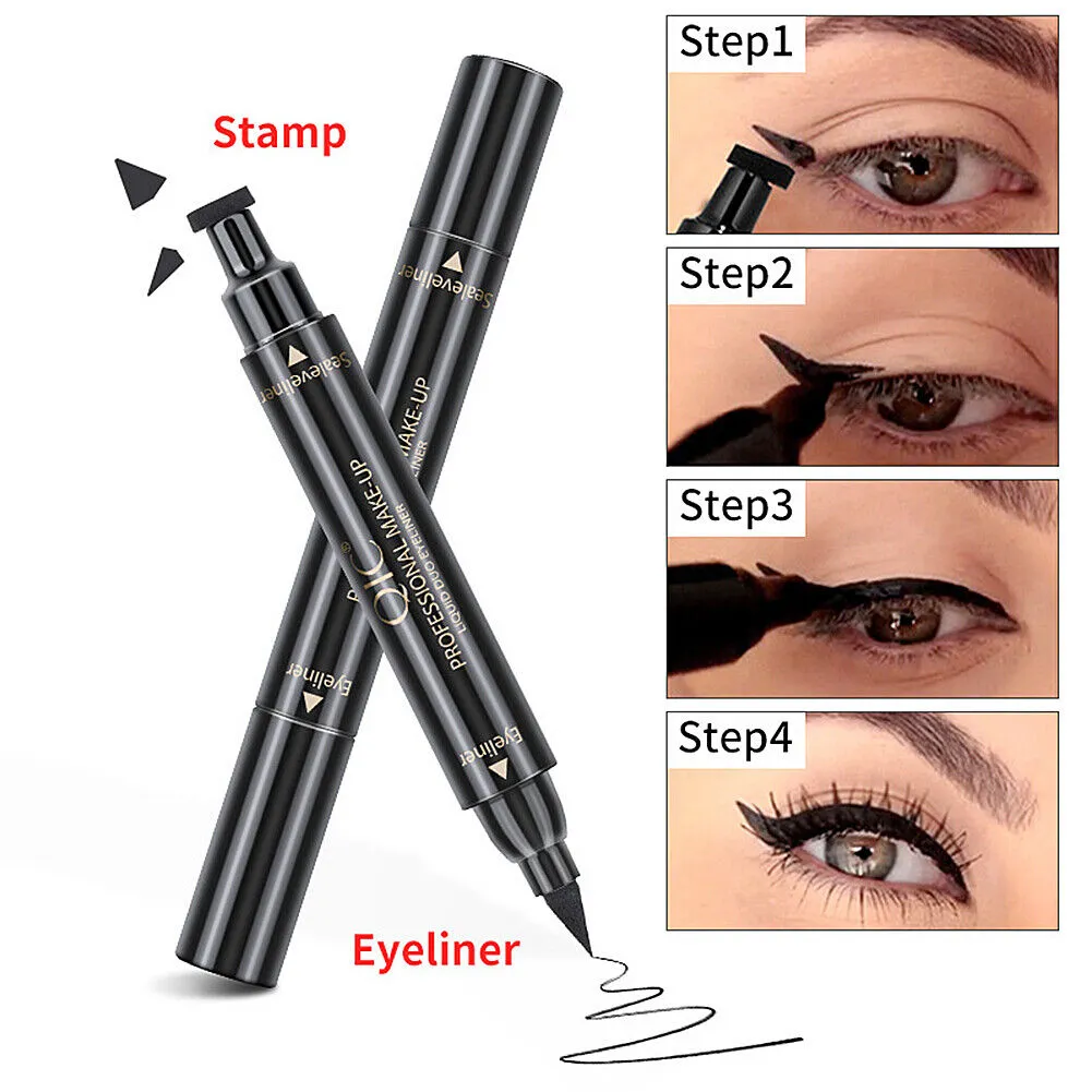 US Winged Eyeliner Stamp Waterproof Long Lasting Liquid Eye Pen Makeup Tool Kit