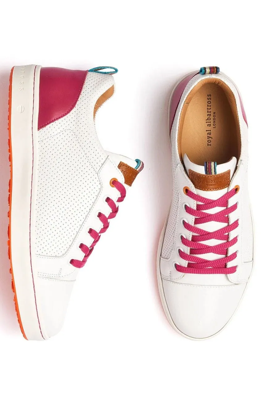 Women's Royal Albartross Golf Shoes | The Almafi White/Pink